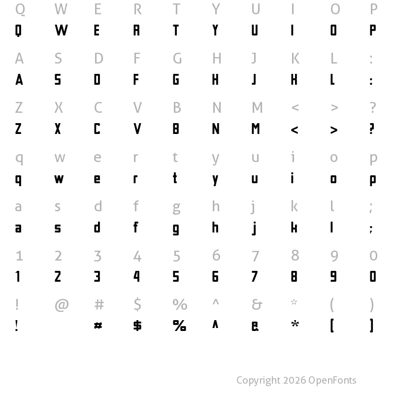 Character Map of Tschichold Alternate Bold