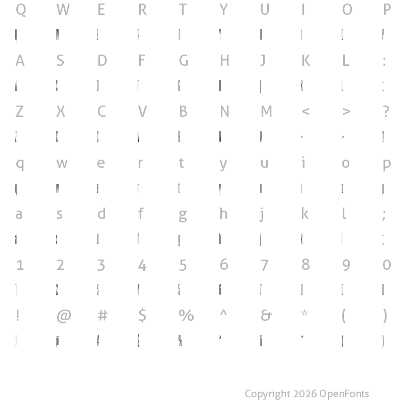 Character Map of TT Bluescreens Trl Cnd Th