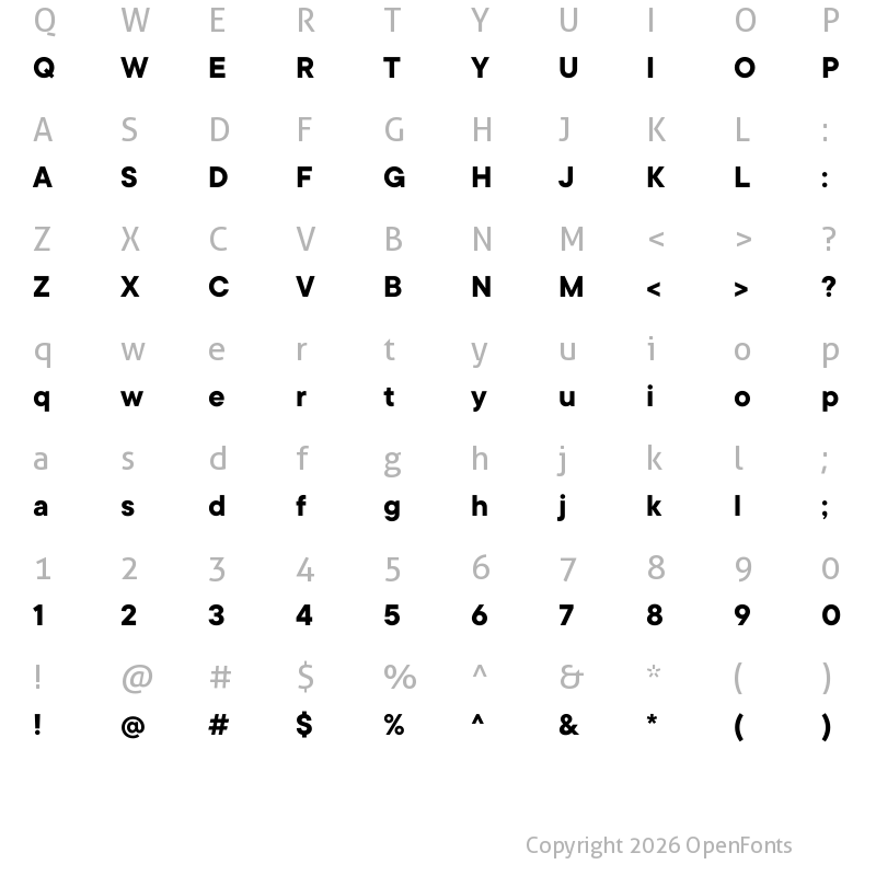 Character Map of TT Commons Bold