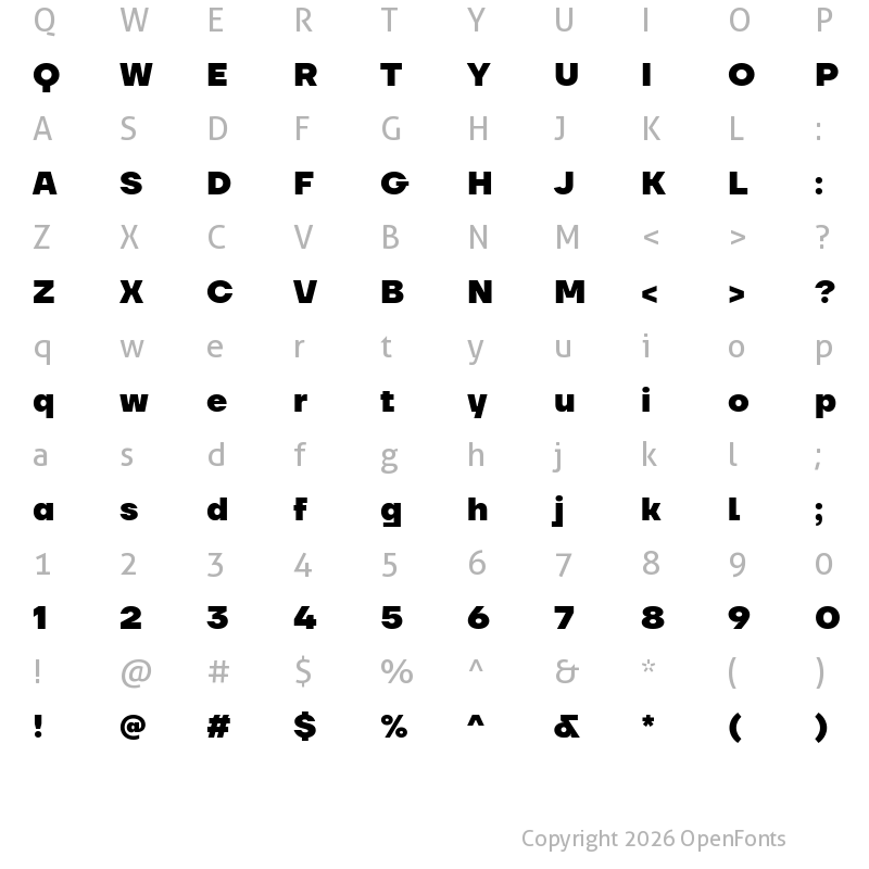 Character Map of TT Firs Neue Trl ExtraBold