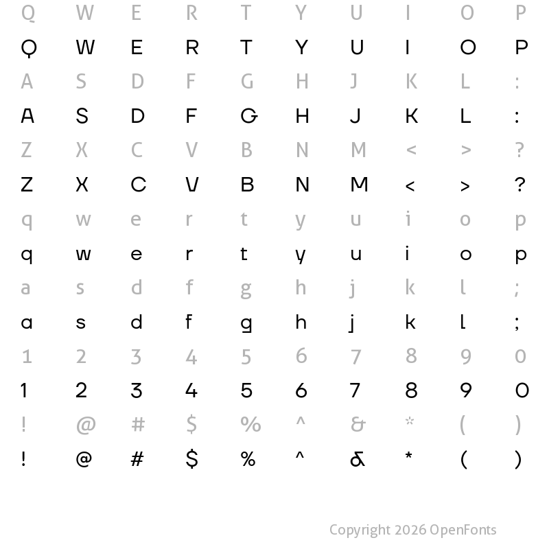 Character Map of TT Firs Neue Trl Regular
