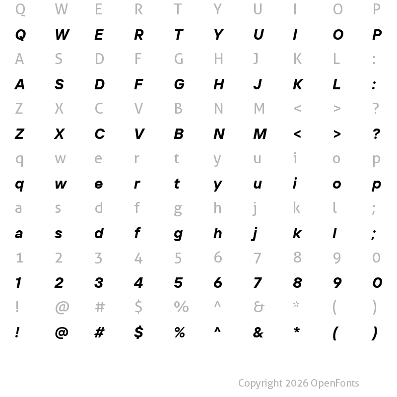 Character Map of TT Interphases Pro Trl Bd It
