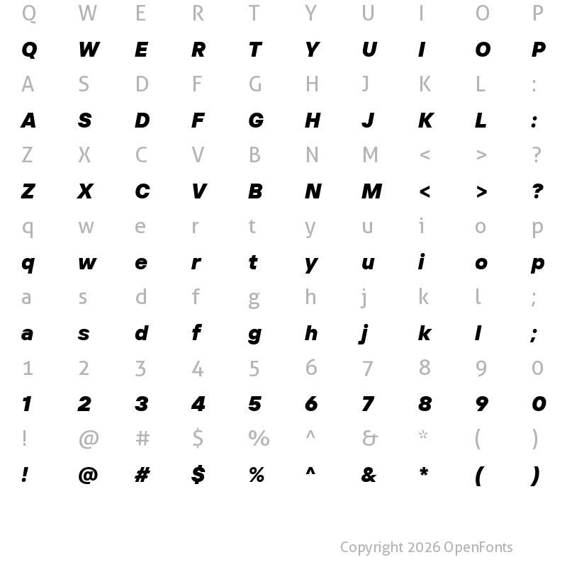 Character Map of TT Interphases Pro Trl Blc It