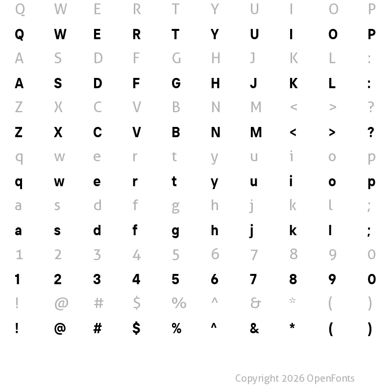 Character Map of TT Intrphss Pr Trl Cnd Bd