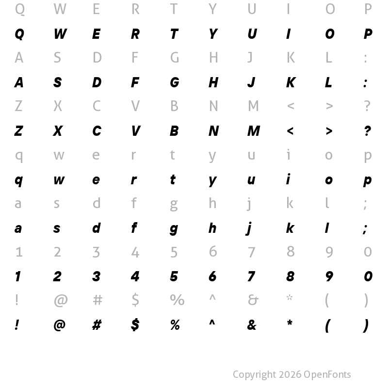 Character Map of TT Intrphss Pr Trl Cnd XBd It