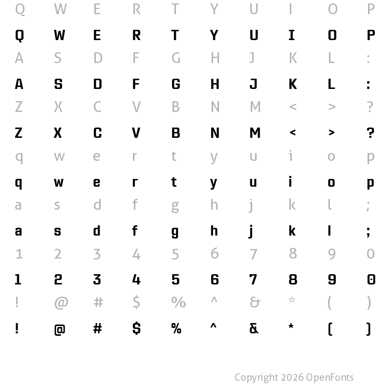 Character Map of TT Lakes Neue Trl Cnd Bd