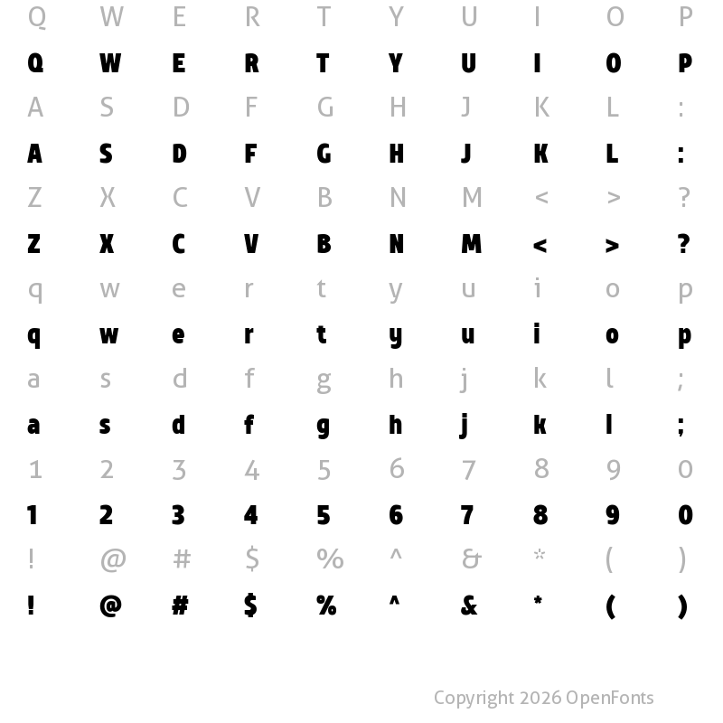Character Map of TT Teds ExtraBold