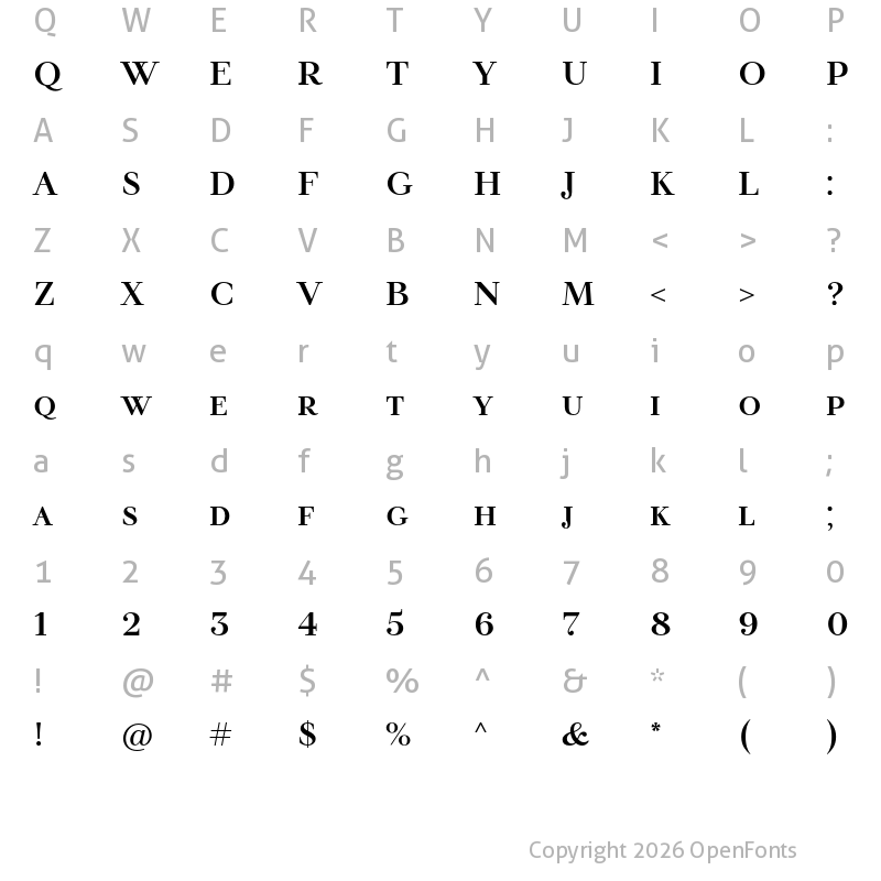 Character Map of TT Tsars B Trial Bold