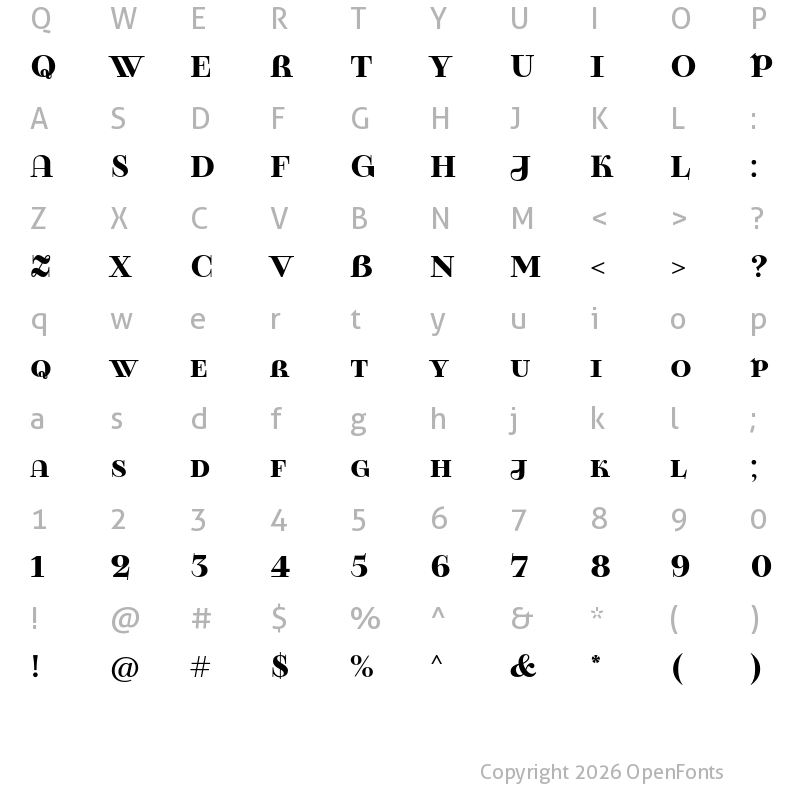 Character Map of TT Tsars E Trial Black