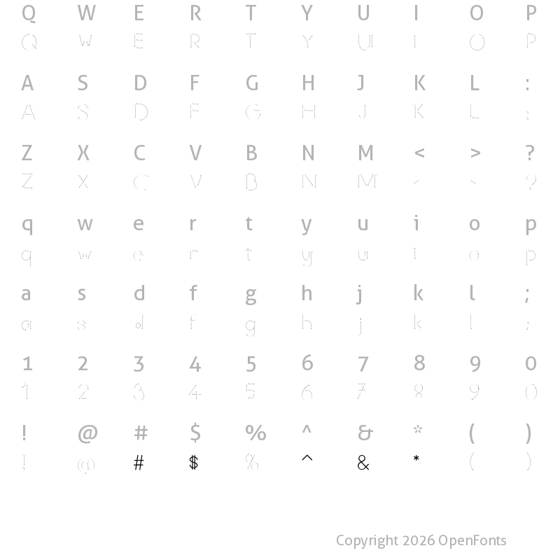 Character Map of TTKB Dik Temel Abece Arrow Regular
