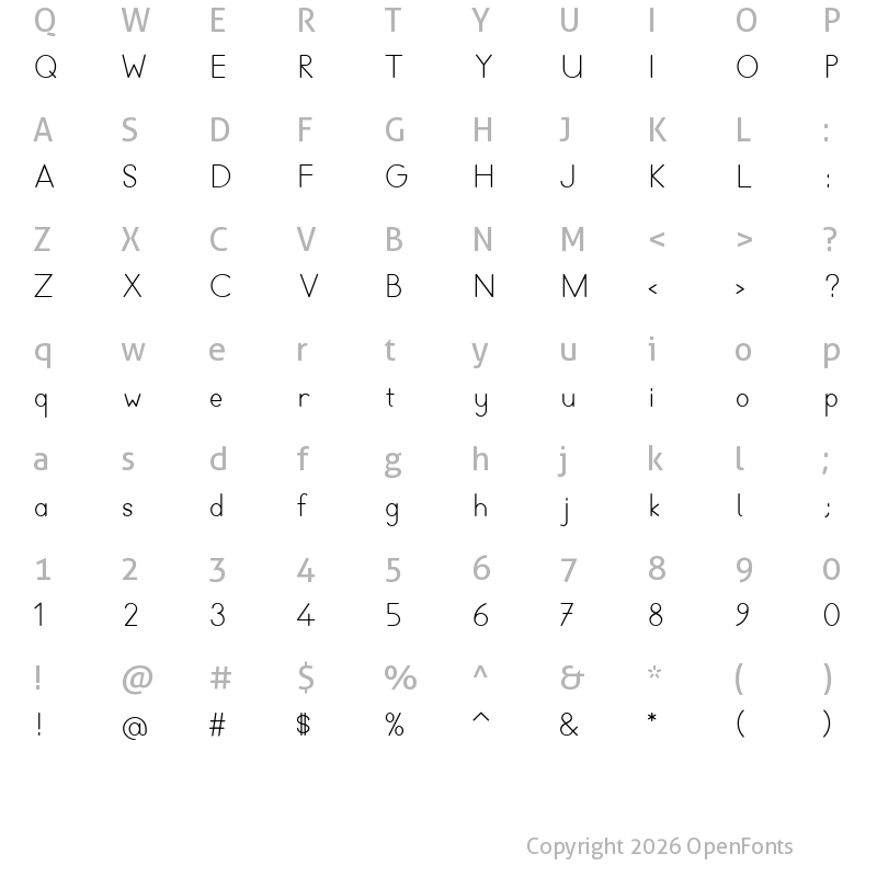 Character Map of TTKB Dik Temel Abece Body Regular