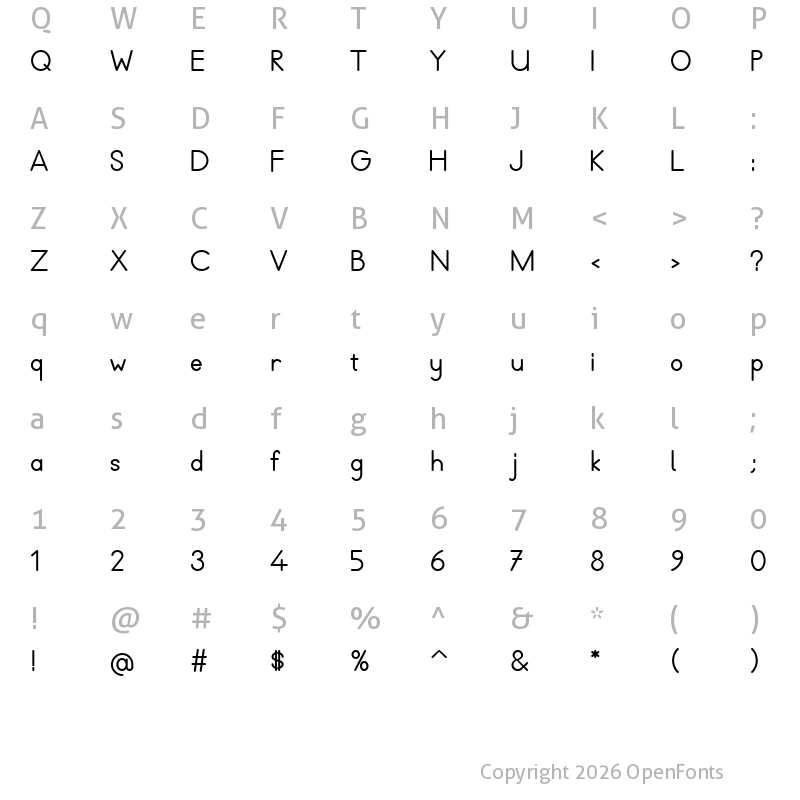 Character Map of TTKB Dik Temel Abece Bold