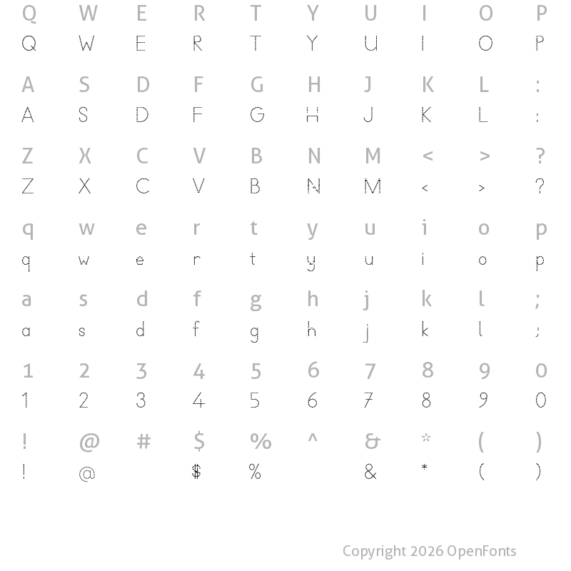 Character Map of TTKB Dik Temel Abece Dot Regular