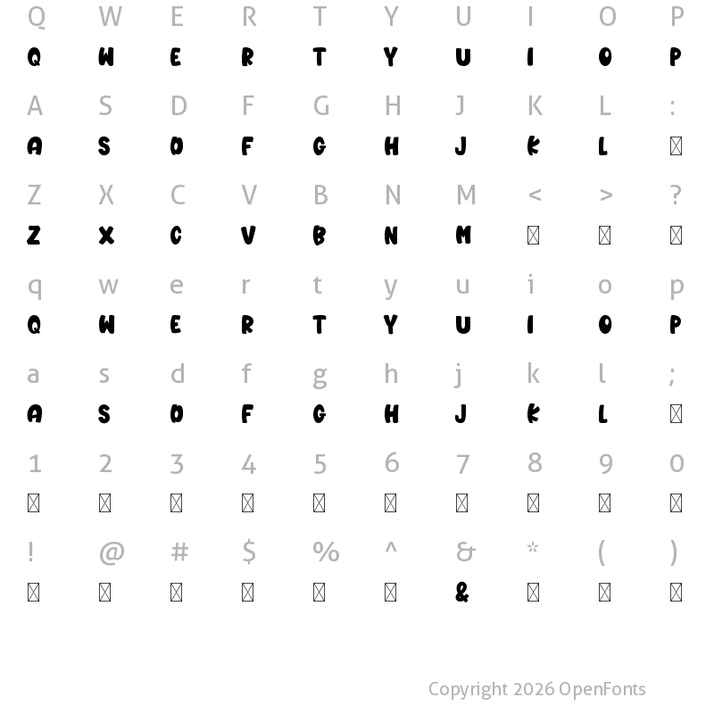 Character Map of Tulena Lamoore Regular