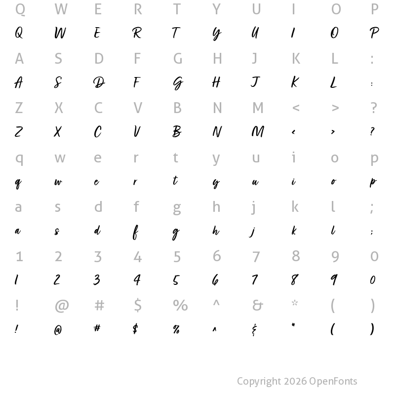 Character Map of Turbinado Bold Regular