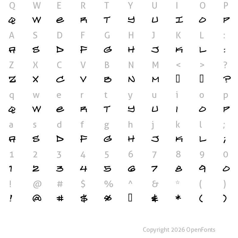 Character Map of Turntablz BB Regular