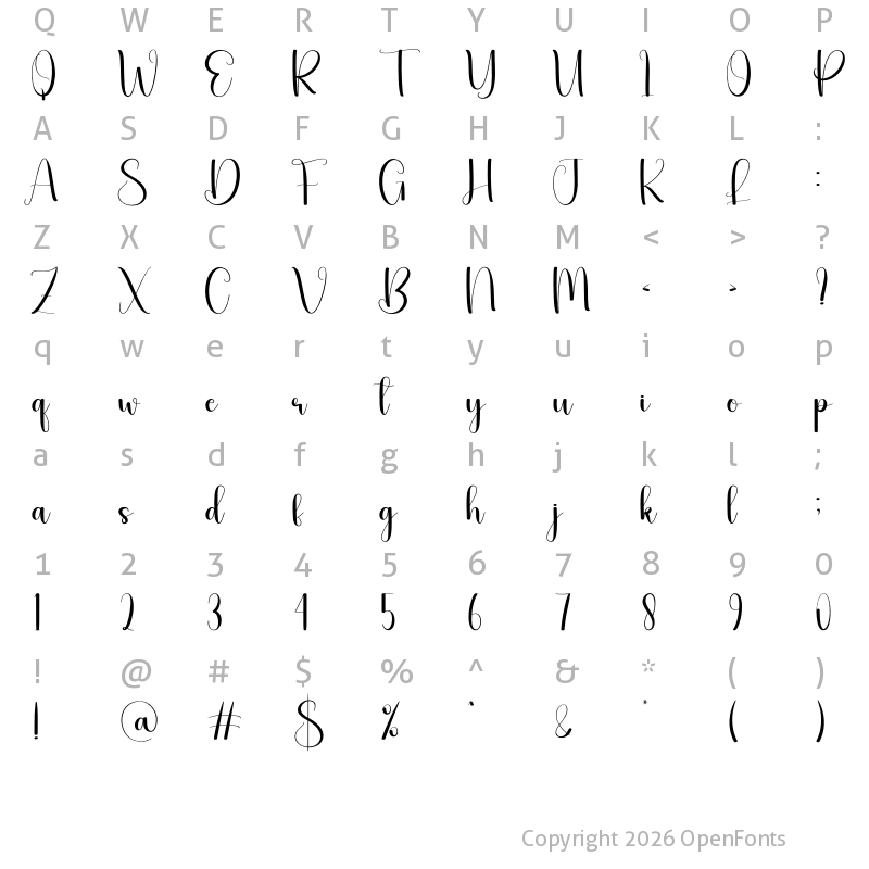 Character Map of Turtle Regular