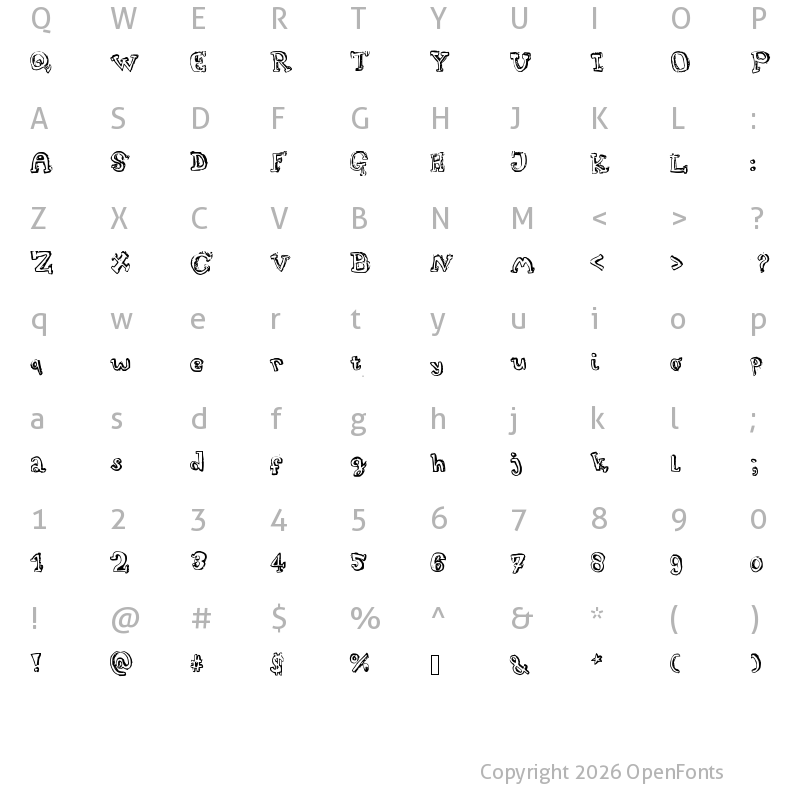 Character Map of Turtleneck Regular