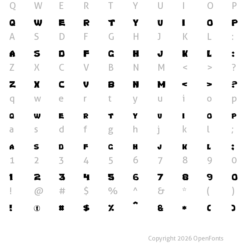 Character Map of Turtles Regular