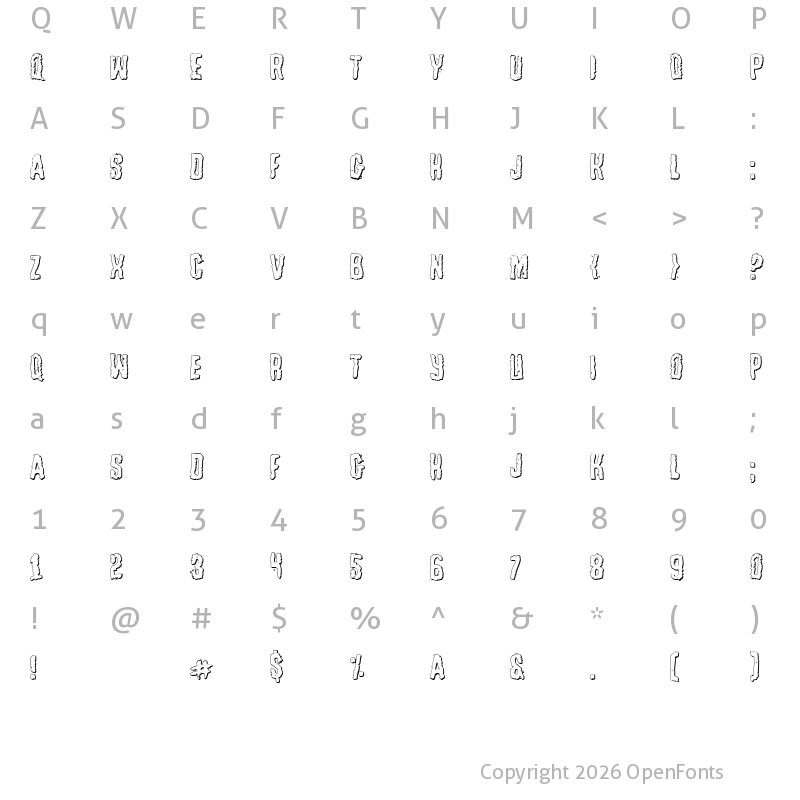 Character Map of Tussle Outline Outline
