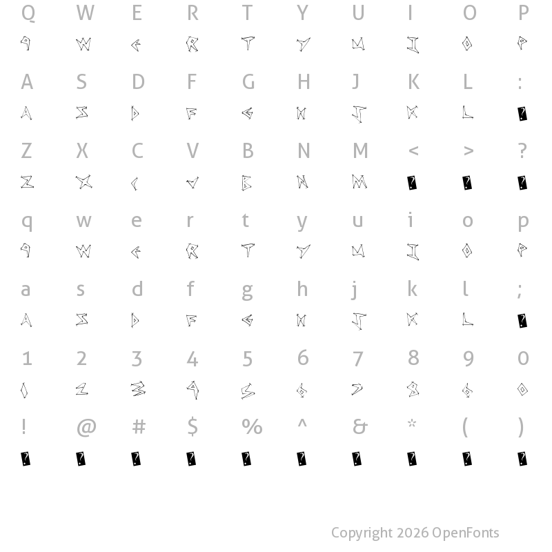 Character Map of TweakDiner Regular