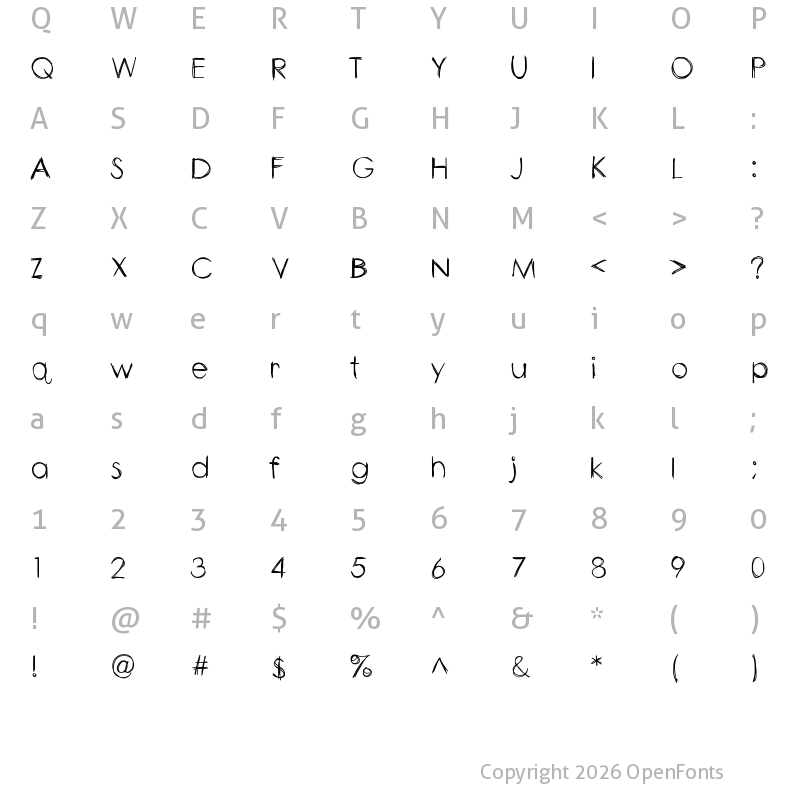 Character Map of Twigs Medium