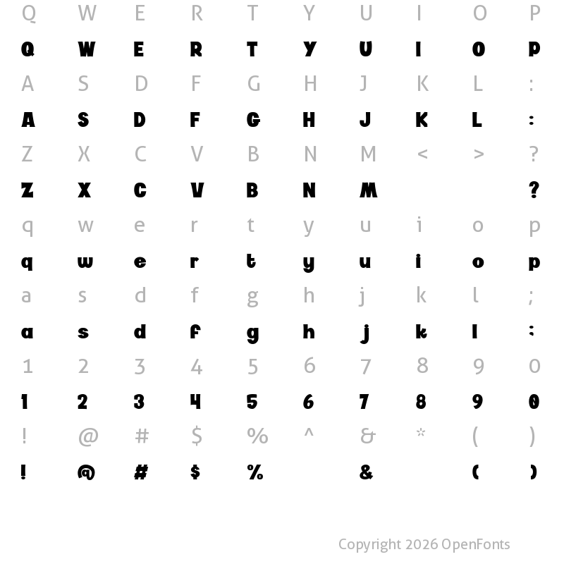 Character Map of Twilight Font Regular
