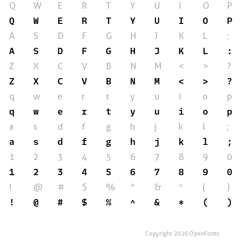 Character Map of Twilio Sans Mono Semibold