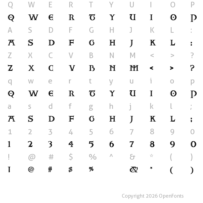 Character Map of Two For Juan NF Regular