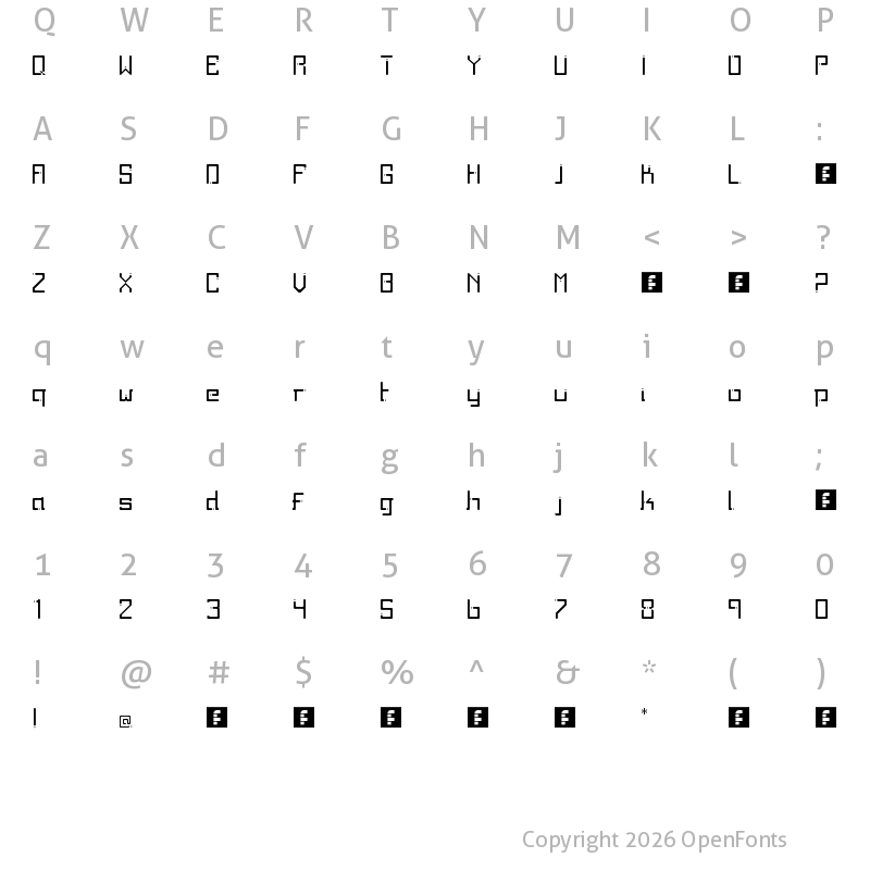 Character Map of twodays Regular