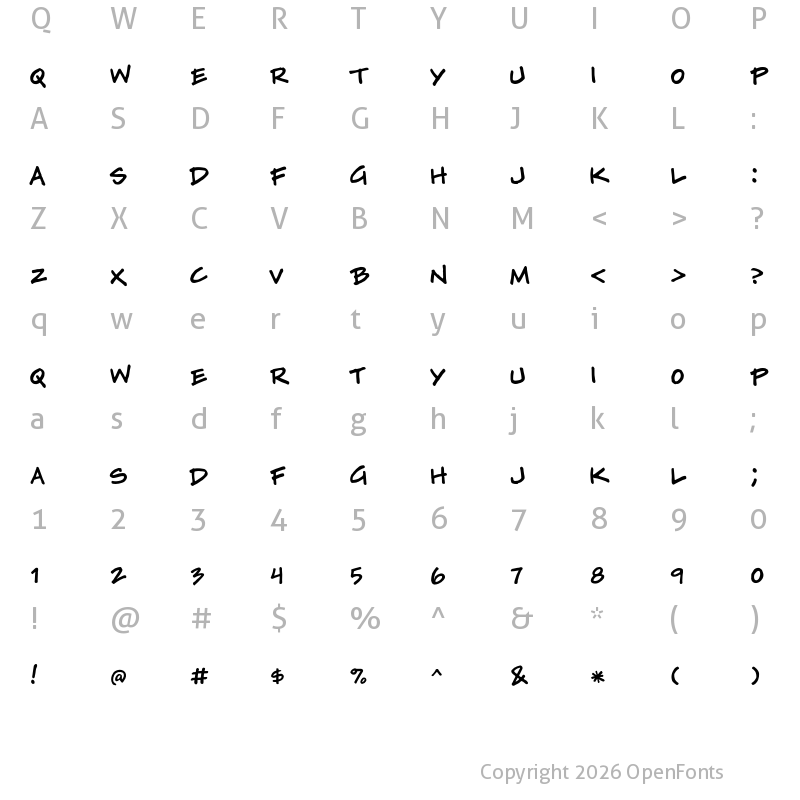 Character Map of Tylerwolf Regular