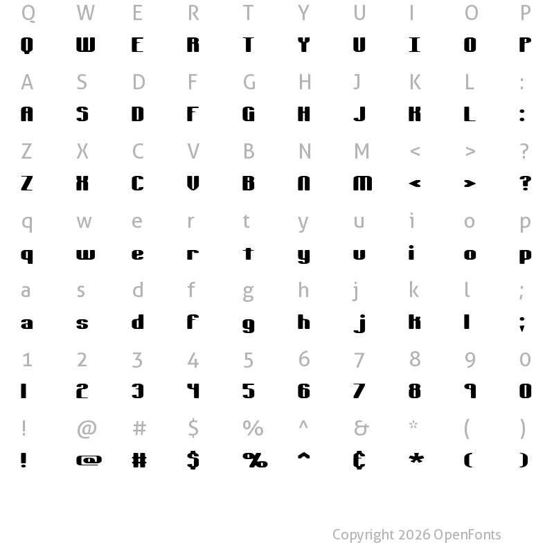 Character Map of Typesource Extol S BRK Regular