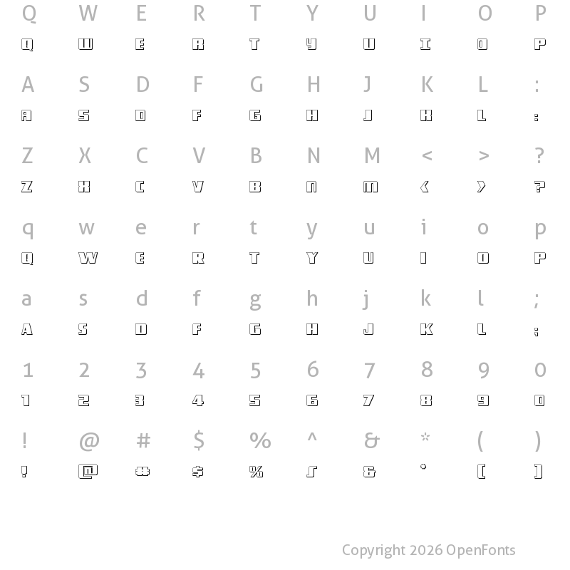 Character Map of Typhoon 3D Regular