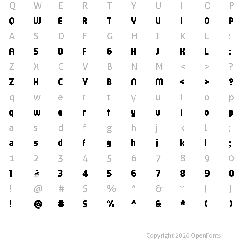 Character Map of Typo Oval Black Demo Regular