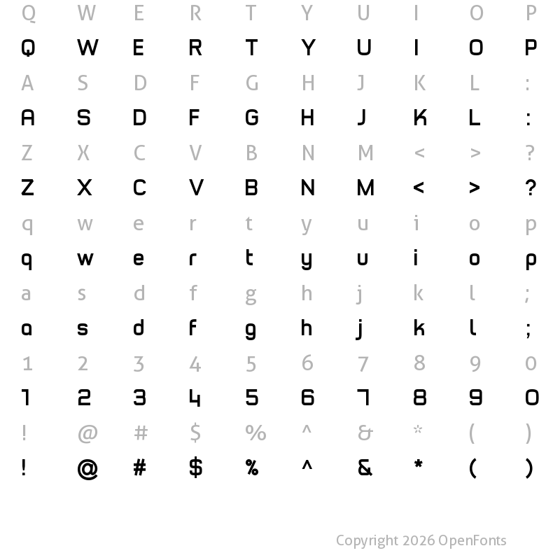 Character Map of Typo Style Demo Bold