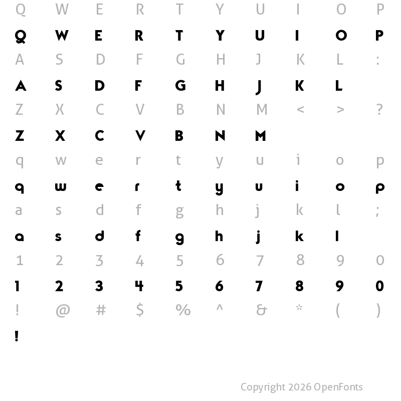 Character Map of TypoGraphica Regular