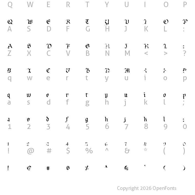 Character Map of Uberh?lme Light Light