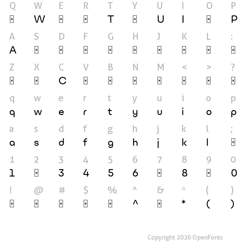 Character Map of UlmGrotesk-Medium ?