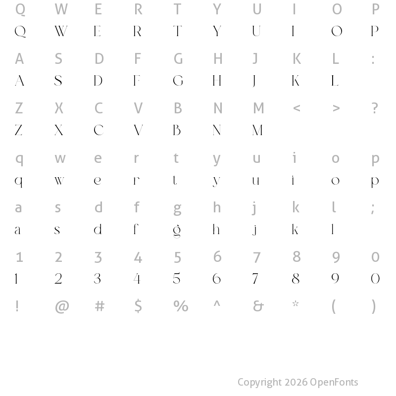 Character Map of Ultra Monic Lite Edition Regular
