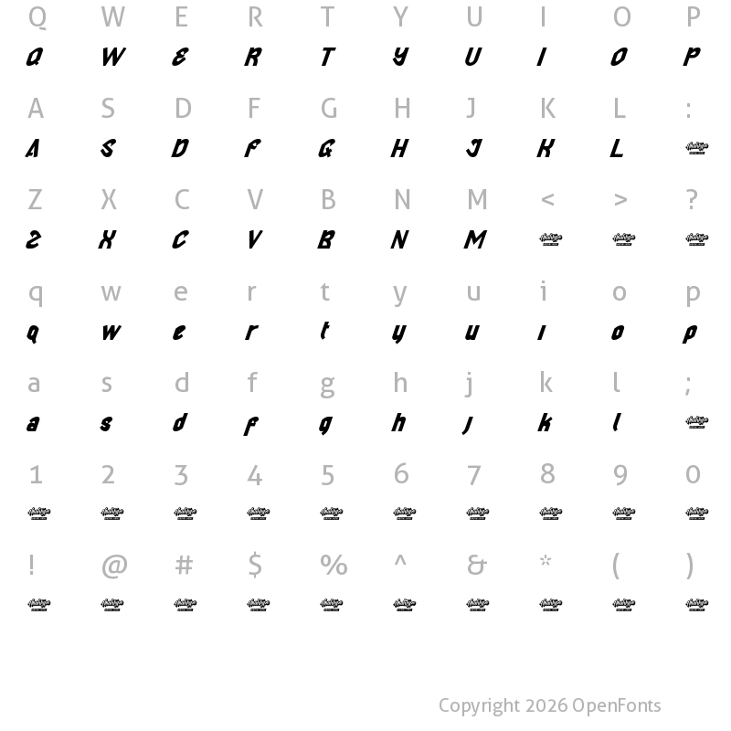 Character Map of UltraMarathonDemo Regular