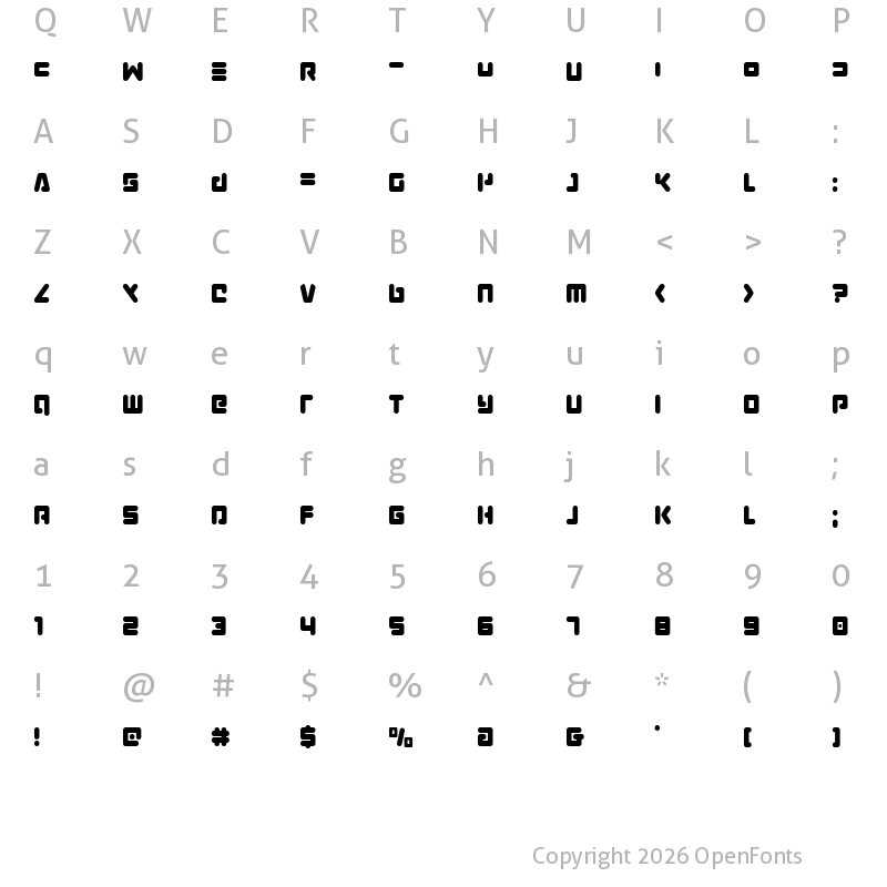 Character Map of Unbound Gamer Regular
