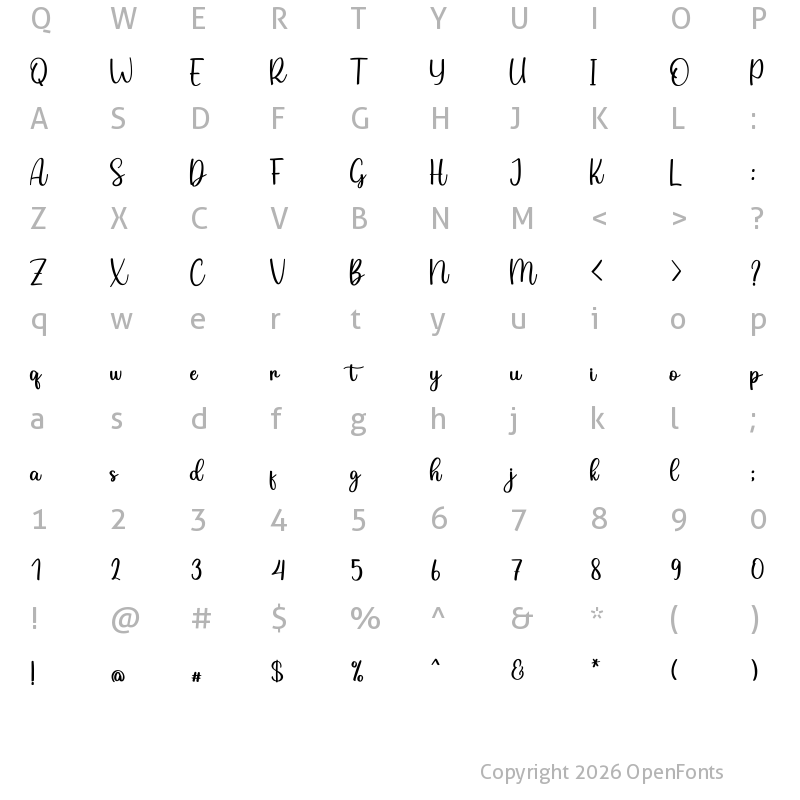 Character Map of Uncle Farms Regular