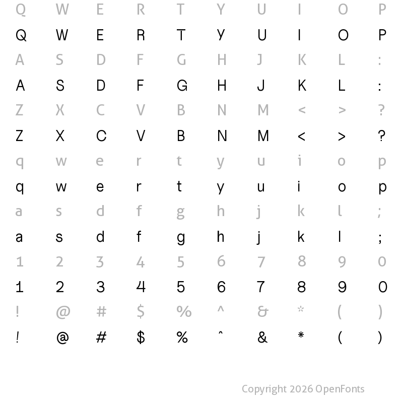 Character Map of Uncut Sans VF Regular