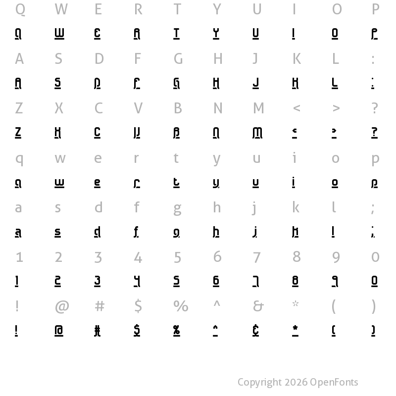 Character Map of Underscore 2 BRK Normal