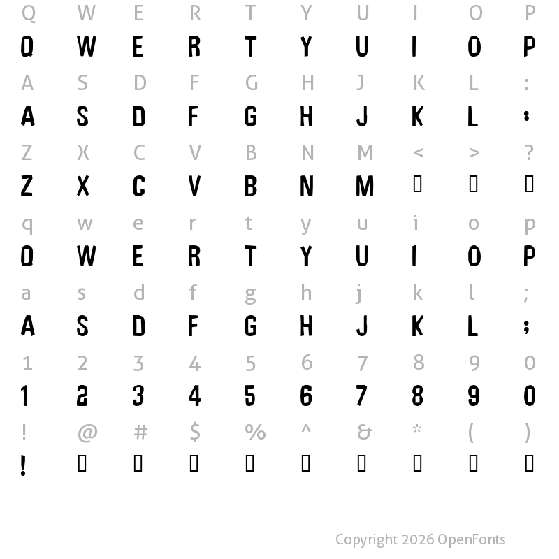 Character Map of UnfinishedSympathy2 Regular
