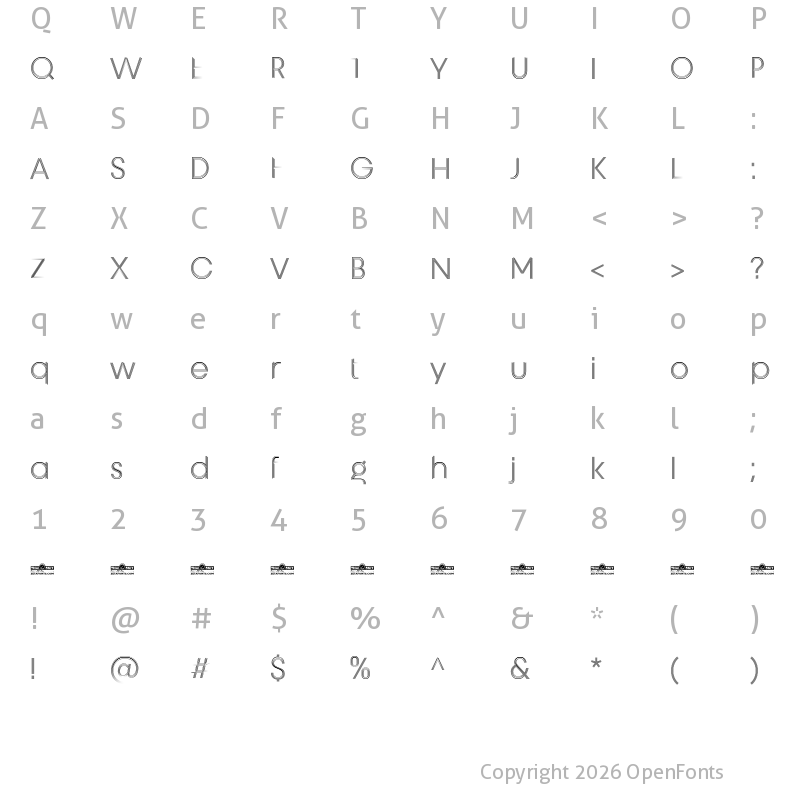Character Map of Unigeo128 Trial Regular