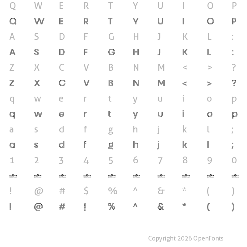 Character Map of Unigeo128 Trial Semibold