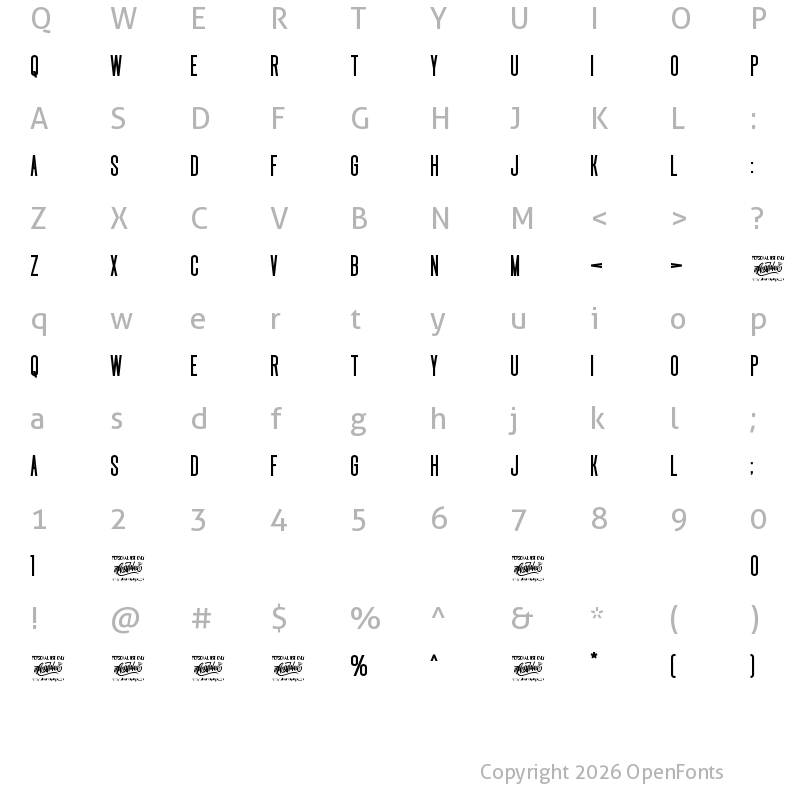 Character Map of Uniser Bold