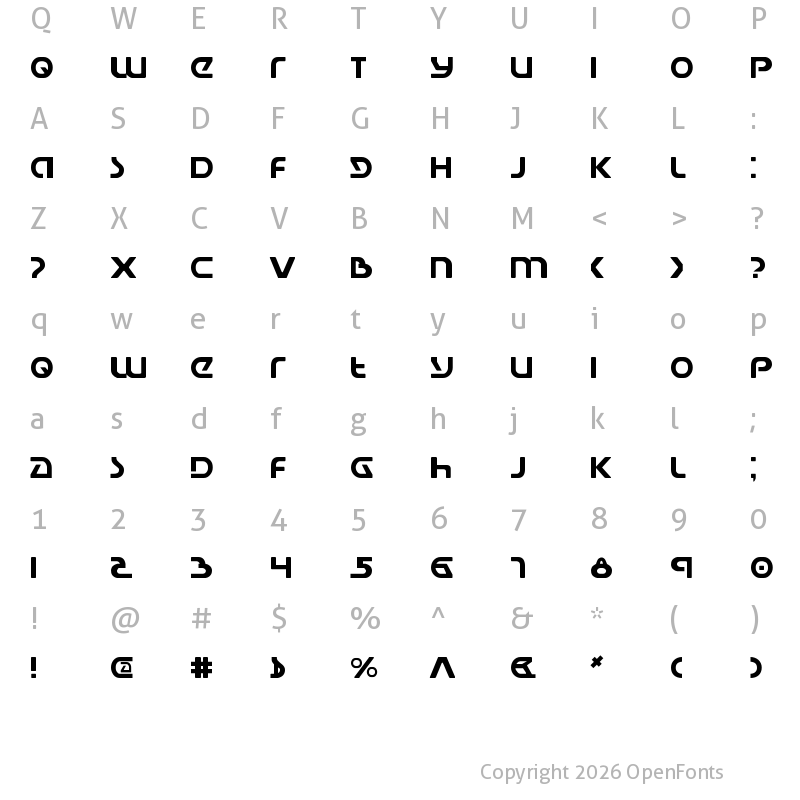 Character Map of Universal Jack Regular