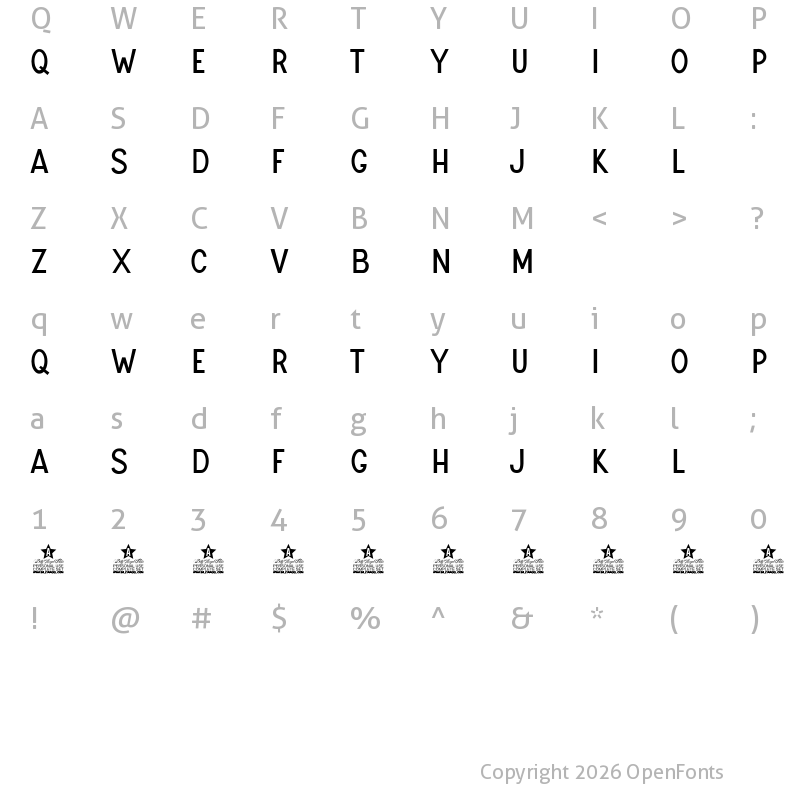 Character Map of UNIVERSAL SANS PERSONAL USE Regular